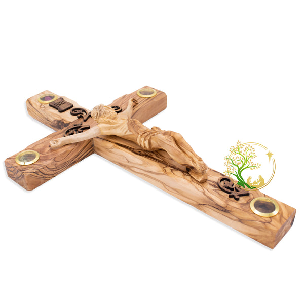 X-Large Catholic Crucifix for wall | Olive wood large wall cross | Religious Catholic crucifix cross | Holy Land gift | Large wooden cross | Jesus Christ on the cross