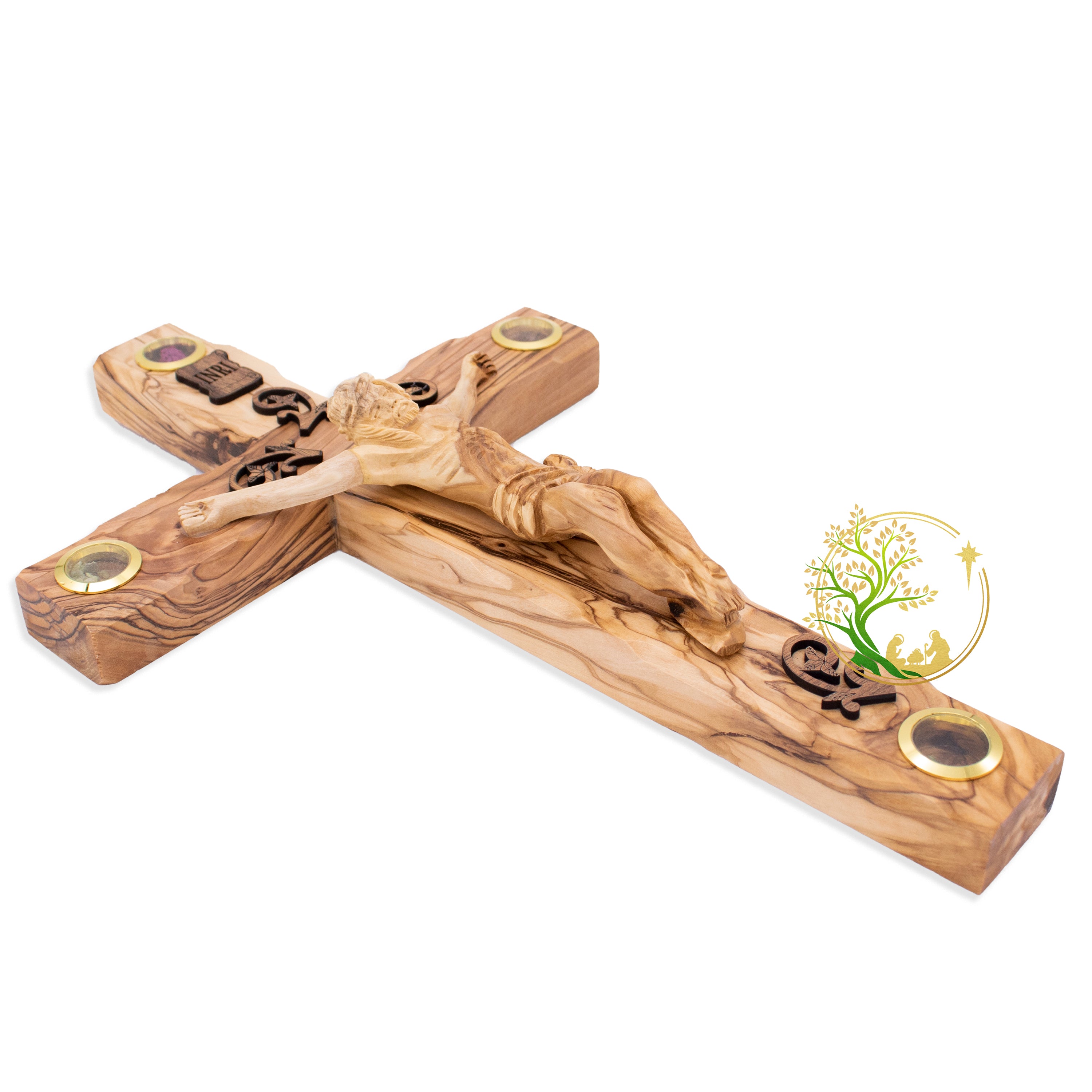 Handmade Olive Wood Cross Crucifix - Blessed, From Jerusalem Holy Land