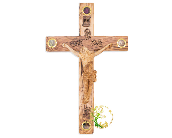 X-Large Catholic Crucifix for wall | Olive wood large wall cross | Religious Catholic crucifix cross | Holy Land gift | Large wooden cross | Jesus Christ on the cross