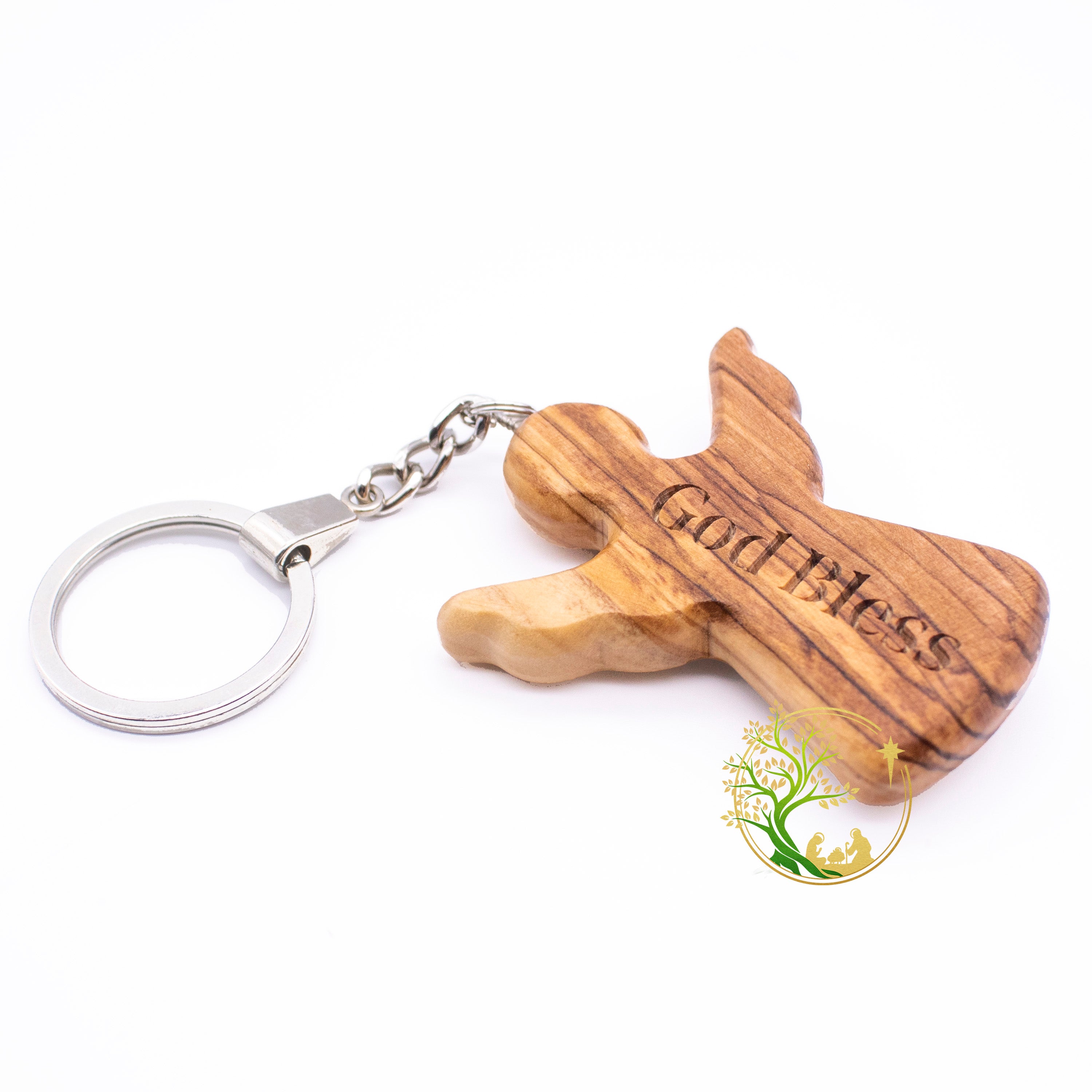 Angel Key Rings Mini Guardian Angel Key Chain | Olive wood Key ring wooden Angel – The ...