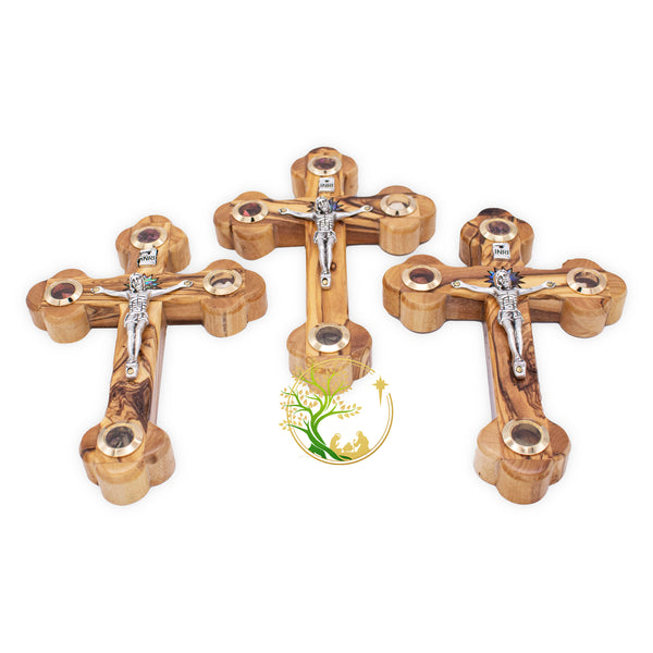Olive Wood Catholic Crucifix | Wooden wall cross from the Holy Land | Christmas religious home décor
