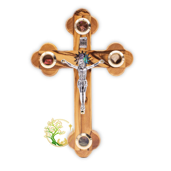 Olive Wood Catholic Crucifix | Wooden wall cross from the Holy Land | Christmas religious home décor