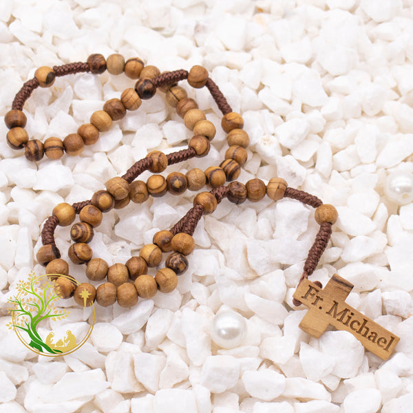 Personalized Wooden Rosary | Custom engraved Olive wood rosary from The Holy Land | Catholic Rosary Beads