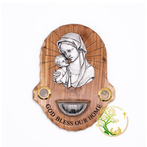 Holy Water Font for wall | Holy Family plaque | Sacred Catholic Holy Water Vessel from The Holy Land