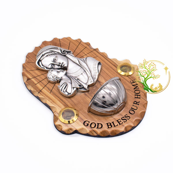 Holy Water Font for wall | Holy Family plaque | Sacred Catholic Holy Water Vessel from The Holy Land