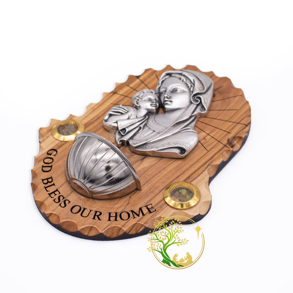 Holy Water Font for wall | Holy Family plaque | Sacred Catholic Holy Water Vessel from The Holy Land