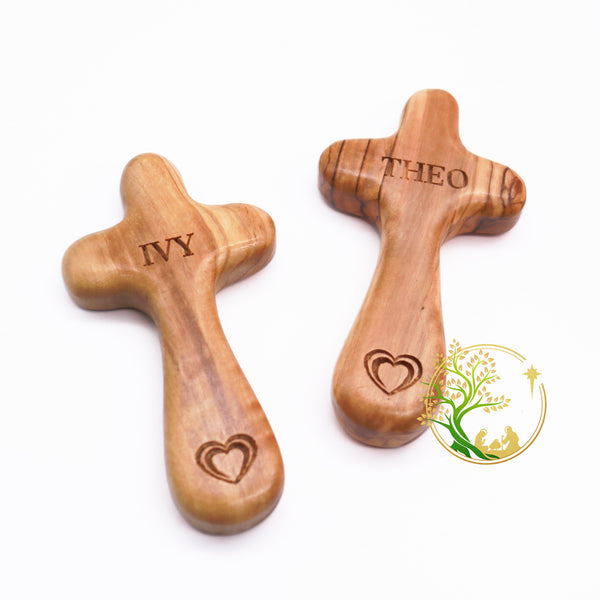 Comfort Cross for couples | Personalized Olive wood Comfort cross gift for couples | Religious gift for couples