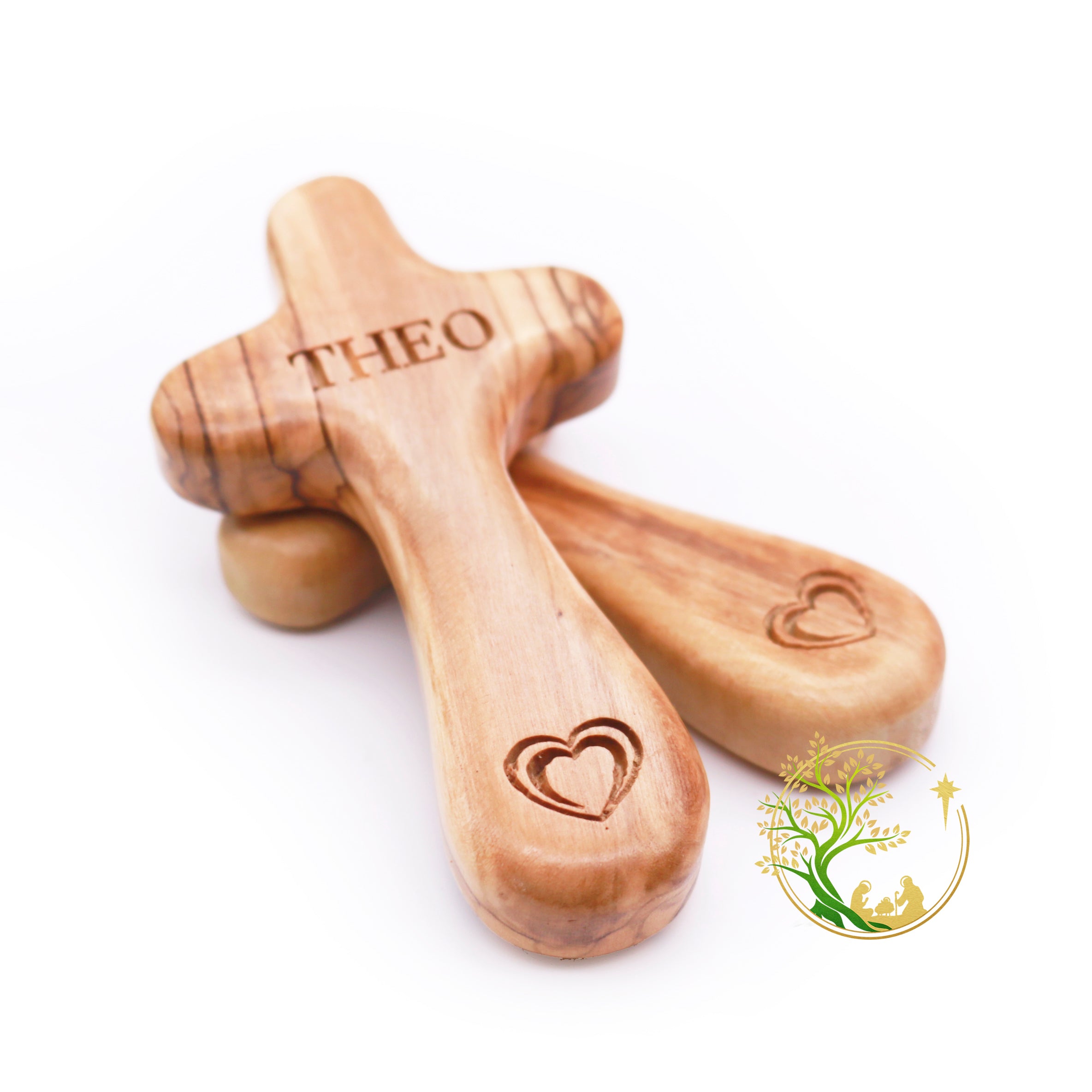 Huggable Cross Comfort Cross for couples | Personalized Olive wood Comfort cross gift ...