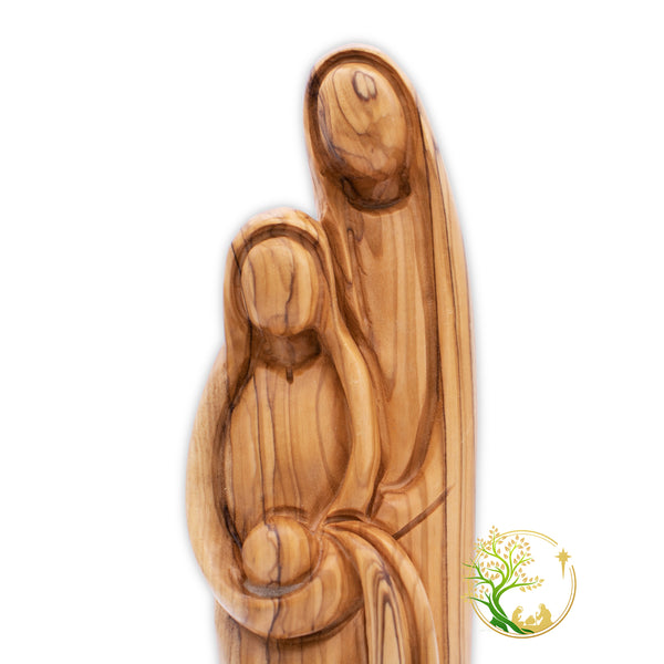 Holy Family Statue | olive wood figurine of Holy Mary, joseph & Jesus | religious Christmas home décor