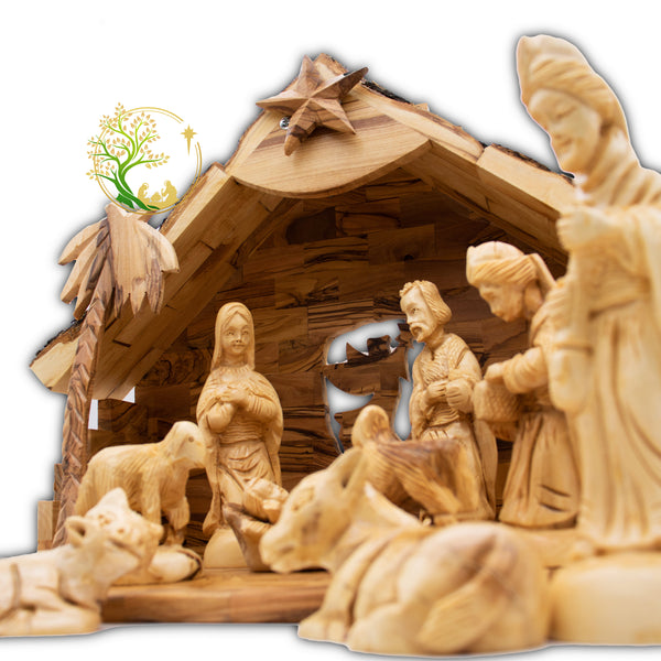 Christmas Nativity set | Large Nativity scene for the holiday season | Manger for Christmas decoration