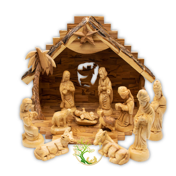 Christmas Nativity set | Large Nativity scene for the holiday season | Manger for Christmas decoration