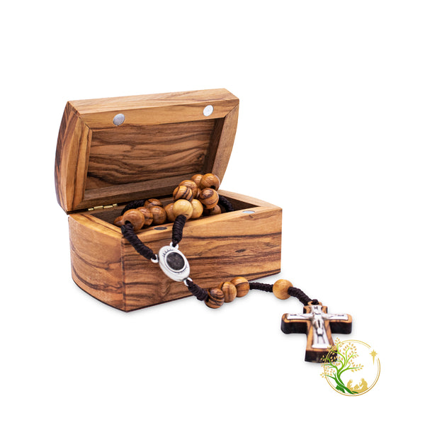 Olive wood rosary & rosary box set | Wooden rosary box | Wooden Rosary | Keepsake box Gift for Christmas, Baptism, Confirmation, communion