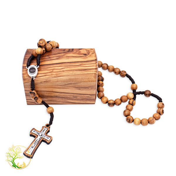 Olive wood rosary & rosary box set | Wooden rosary box | Wooden Rosary | Keepsake box Gift for Christmas, Baptism, Confirmation, communion