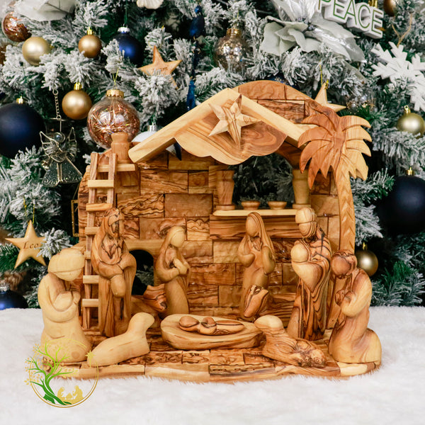 Christmas Nativity Set | Holy Land Olive Wood Nativity Scene for Christmas Decorations | Religious gift