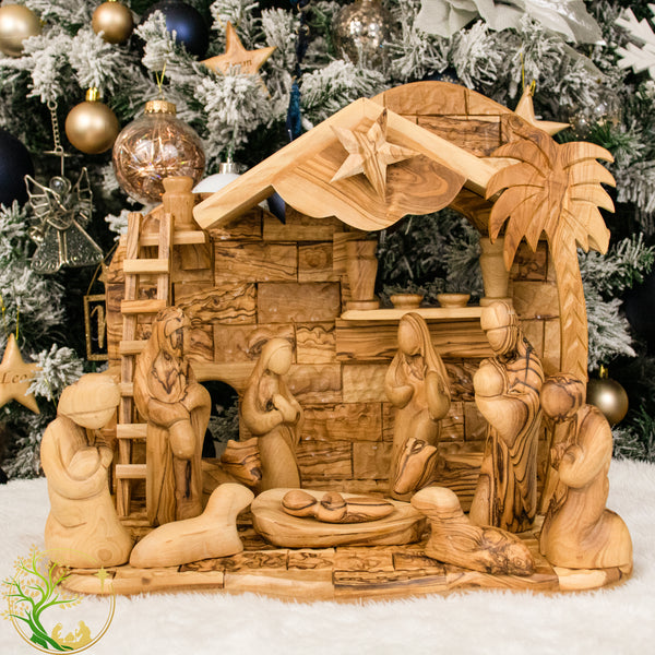 Christmas Nativity Set | Holy Land Olive Wood Nativity Scene for Christmas Decorations | Religious gift