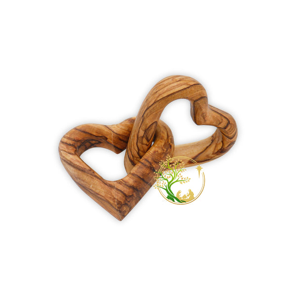 Interlocking wooden Hearts Wedding Heart favors | Wooden Anniversary gift for wife