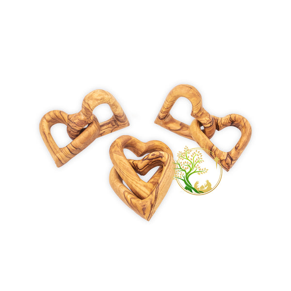 Interlocking wooden Hearts Wedding Heart favors | Wooden Anniversary gift for wife