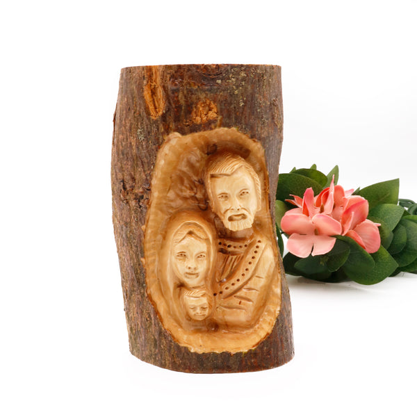 Sacred Olive Wood Holy Family Figurine: The Perfect Christmas Gift for Faithful Celebration Holy Family religious statue | Catholic icon