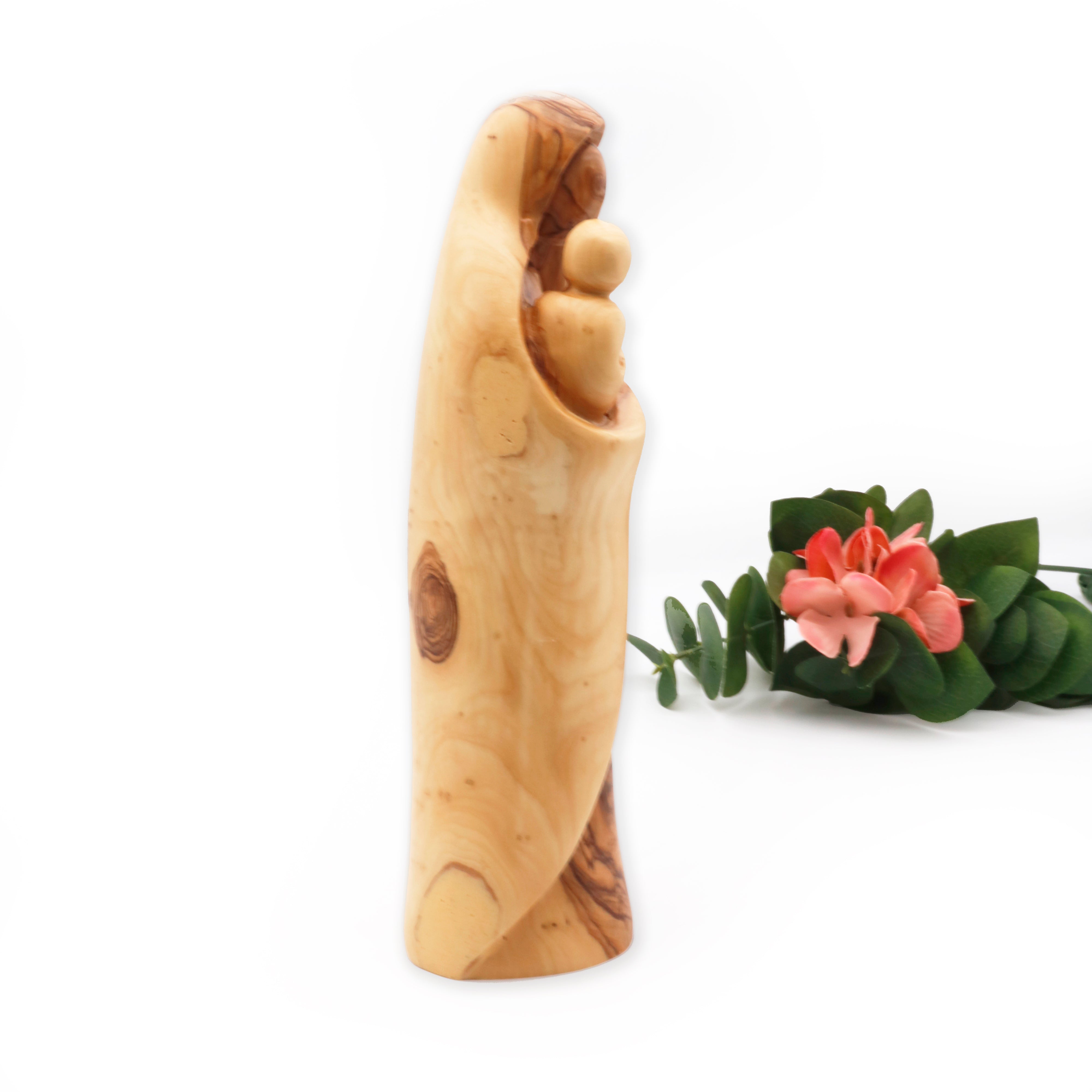 Hand-Carved Olive Wood Virgin Mary and Baby Jesus Statue - Holy Land The Holy Land Shop Hand-Carved Olive Wood Virgin Mary and Baby Jesus Statue - Holy Land The Holy Land Shop