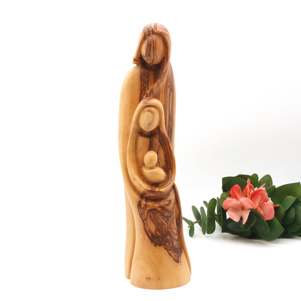 Bethlehem's Sacred Olive Wood Holy Family Figurine: A Unique Religious Home Décor Gift for the Holiday Season