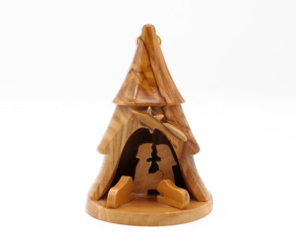 Christmas Bell Ornament | Nativity Scene Bell tree Ornament from Holy Land | Olive Wood Bethlehem Nativity bell | Christmas tree decoration