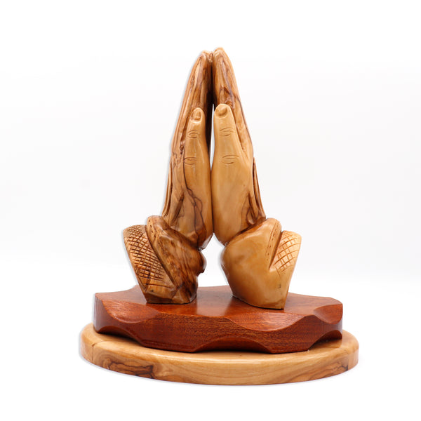 Large Praying hands statue from The Holy Land |Olive wood Praying Hands Religious Art Collectible Figurine | Praying statue Religious decor