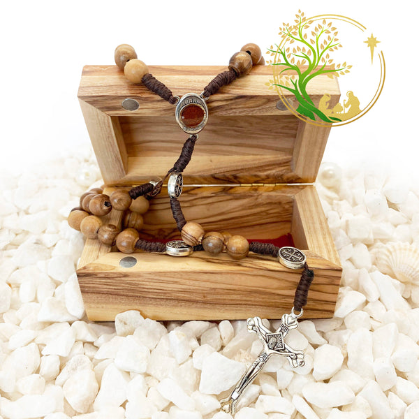 Olive wood beads rosary from Holy Land. Perfect Catholic Rosary gift for any religious occasion Baptism, communion, confirmation, Christmas