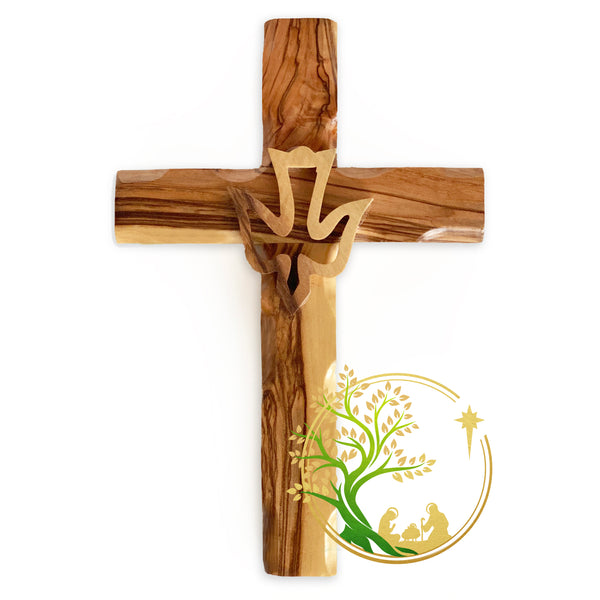 Holy Spirit Cross | Personalized Cross for Christening, confirmation or first communion | Wall cross with dove