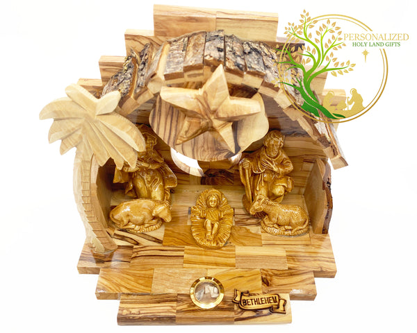 Olive wood musical Nativity Scene from The Holy Land | Nativity set for Christmas decoration