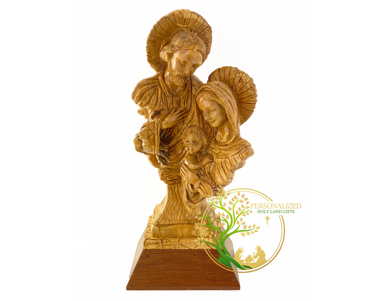 Large statue of the Holy Family Virgin Mary, Joseph & baby Jesus oli