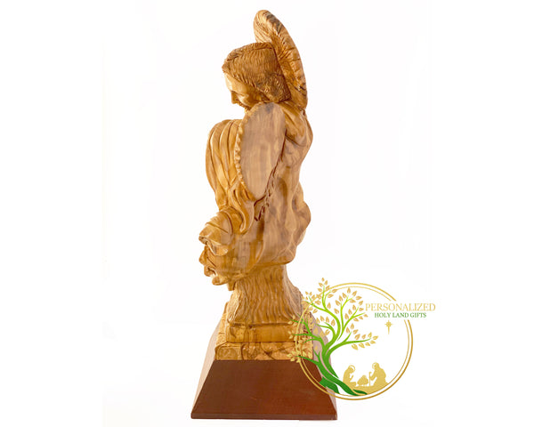 Large statue of the Holy Family | Virgin Mary, Joseph & baby Jesus olive wood religious figurine from Bethlehem