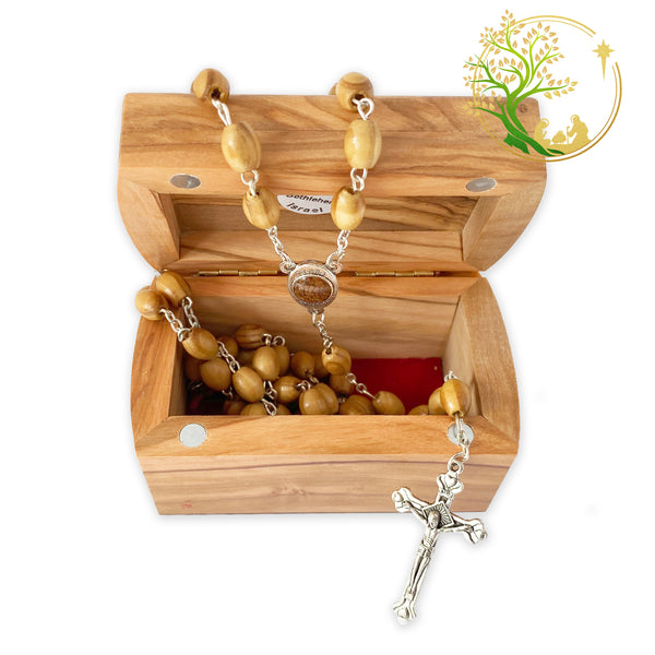 Handmade Olive wood beads rosary from Holy Land. A Symbol of Faith and Natural Beauty Catholic Rosary gift for any religious occasion Baptism, communion, confirmation, Christmas