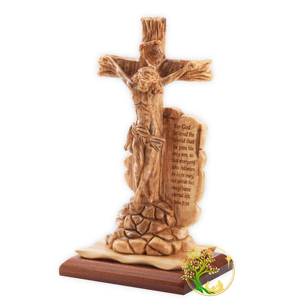 Jesus Statue | Christ on the cross | olive wood figurine of Jesus | religious statue of Our Lord Jesus Christ