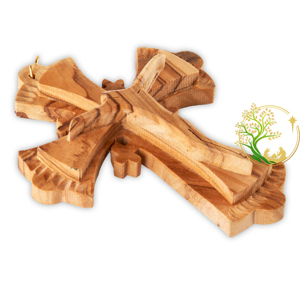 Olive wood Jerusalem wall cross | Small cross for kids | Religious gift for christening or first communion