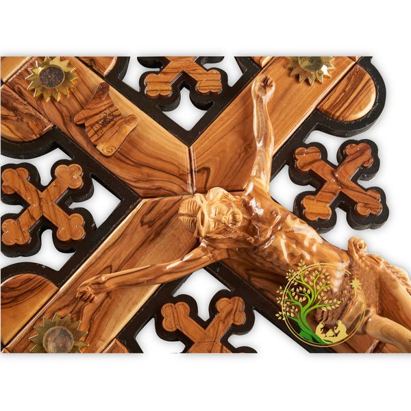 Large wall Cross | Holy Land crucifix cross | Olive wood Catholic cross home décor | Christian religious gift