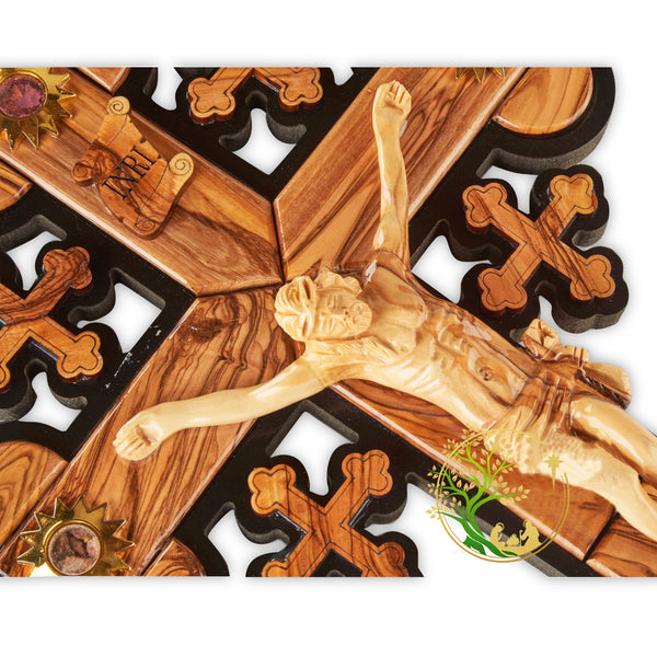 Large wall Cross | Holy Land crucifix cross | Olive wood Catholic cross home décor | Christian religious gift