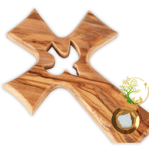 Holy Spirit wall cross | Life of Christ wall hanging cross | Cross with Dove | Holy Land cross for Confirmation