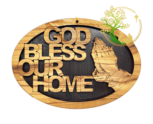 God Bless Our Home tree ornament | Praying hands tree ornament | religious Christmas decoration